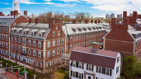 Kennedy Street and Eliot House belltower in Harvard University Area reflex